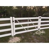 Weatherables 4 ft. W x 5 ft. H 4-Rail White Vinyl Fence Gate