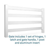 Weatherables 4 ft. W x 5 ft. H 4-Rail White Vinyl Fence Gate