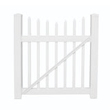 Weatherables Stratford 4 ft. W x 3 ft. H White Vinyl Picket Fence Gate Kit