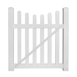 Weatherables Ellington 5 ft. W x 4 ft. H White Vinyl Picket Fence Gate Kit Includes Gate Hardware