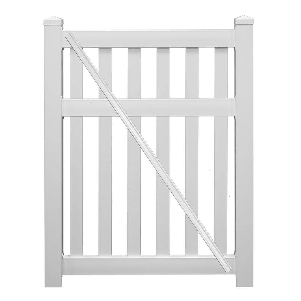 Weatherables Captiva 4 ft. x 5 ft. White Vinyl Pool Fence Gate