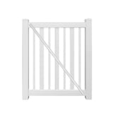 Weatherables Atlantis White Vinyl Pool Fence Gate - 4.5 ft W x 4 ft H