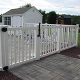 Weatherables Atlantis White Vinyl Pool Fence Gate - 4.5 ft W x 4 ft H