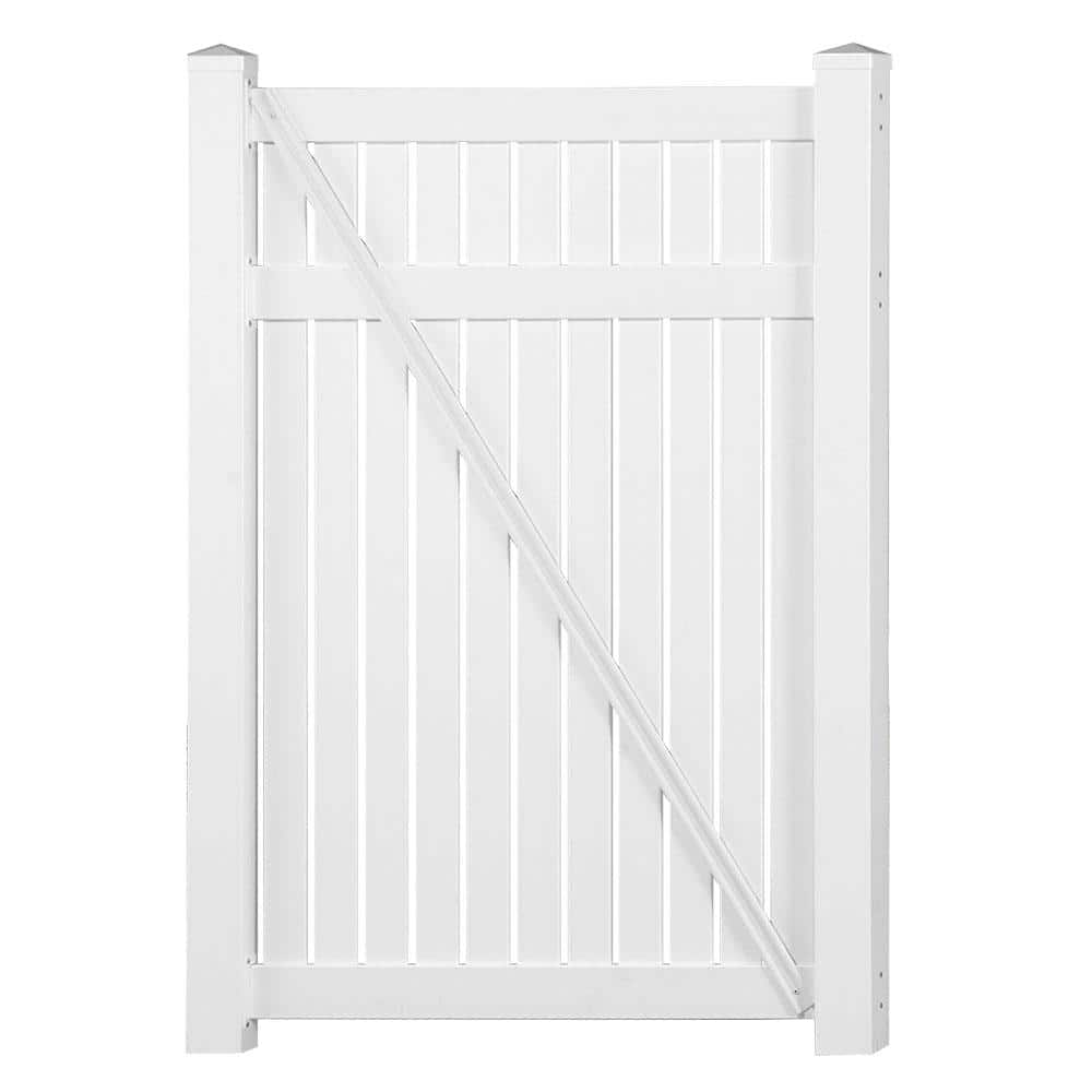 Weatherables Hanover 4 ft. W x 5 ft. H White Vinyl Pool Fence Gate