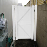 Weatherables Augusta 3.7 ft. x 7 ft. White Vinyl Privacy Fence Gate Kit