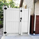 Weatherables Augusta 3.7 ft. x 7 ft. White Vinyl Privacy Fence Gate Kit