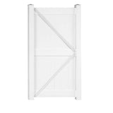 Weatherables Augusta 3.7 ft. x 7 ft. White Vinyl Privacy Fence Gate Kit