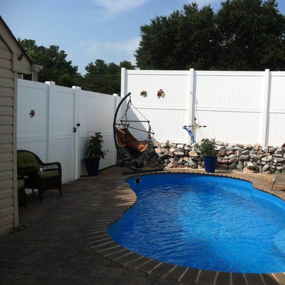 Weatherables Augusta 3.7 ft. x 7 ft. White Vinyl Privacy Fence Gate Kit