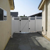 Weatherables Calgary 5.4 ft. x 7 ft. White Vinyl Privacy Fence Gate Kit