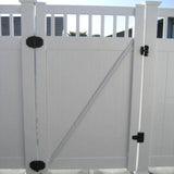 Weatherables Calgary 5.4 ft. x 7 ft. White Vinyl Privacy Fence Gate Kit
