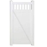 Weatherables Calgary 5.4 ft. x 7 ft. White Vinyl Privacy Fence Gate Kit
