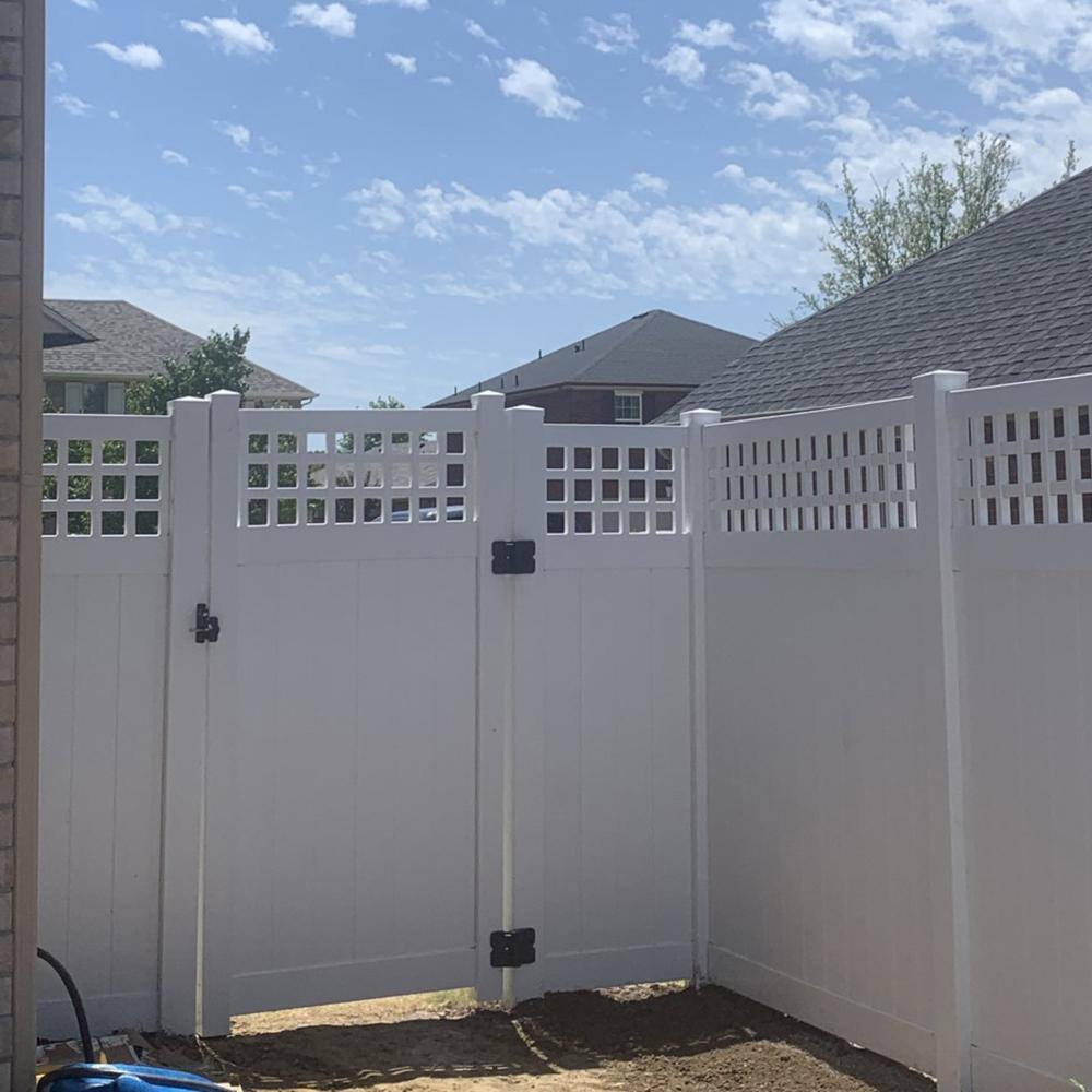 Weatherables Gideon 3.5 ft. x 6 ft. White Vinyl Privacy Single Fence Gate Kit