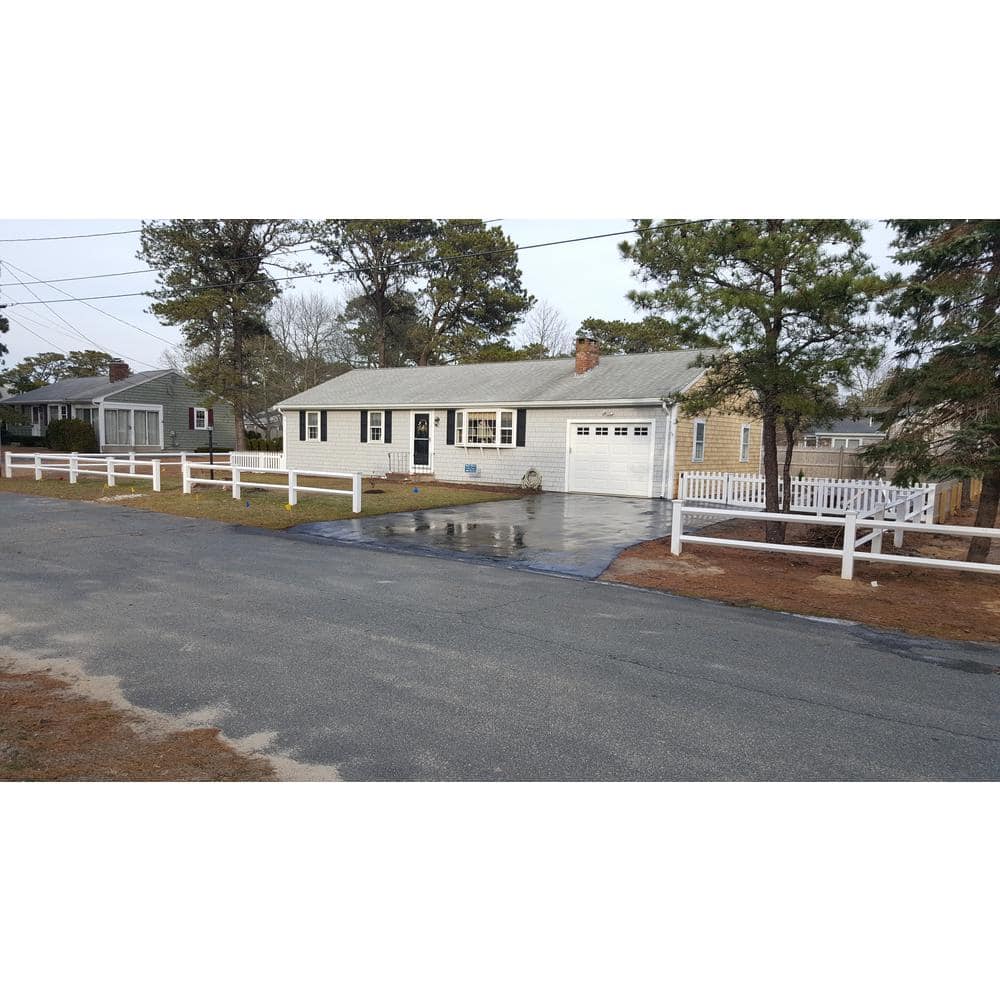 Weatherables 36 in. H x 80 ft. L 2-Rail White Vinyl Diamond Rail Fence Project Pack