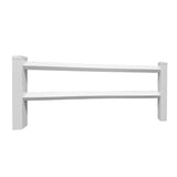 Weatherables 36 in. H x 80 ft. L 2-Rail White Vinyl Diamond Rail Fence Project Pack