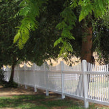 Weatherables Stratford 3 ft. H x 8 ft. W White Vinyl Picket Fence Panel Kit