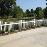 Weatherables Stratford 3 ft. H x 8 ft. W White Vinyl Picket Fence Panel Kit