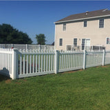 Weatherables Chelsea 5 ft. H x 6 ft. W White Vinyl Picket Fence Panel Kit
