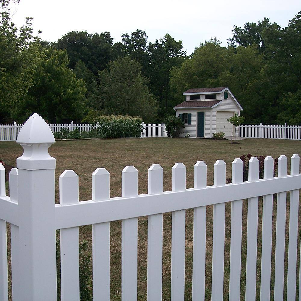 Weatherables Chelsea 5 ft. H x 6 ft. W White Vinyl Picket Fence Panel Kit