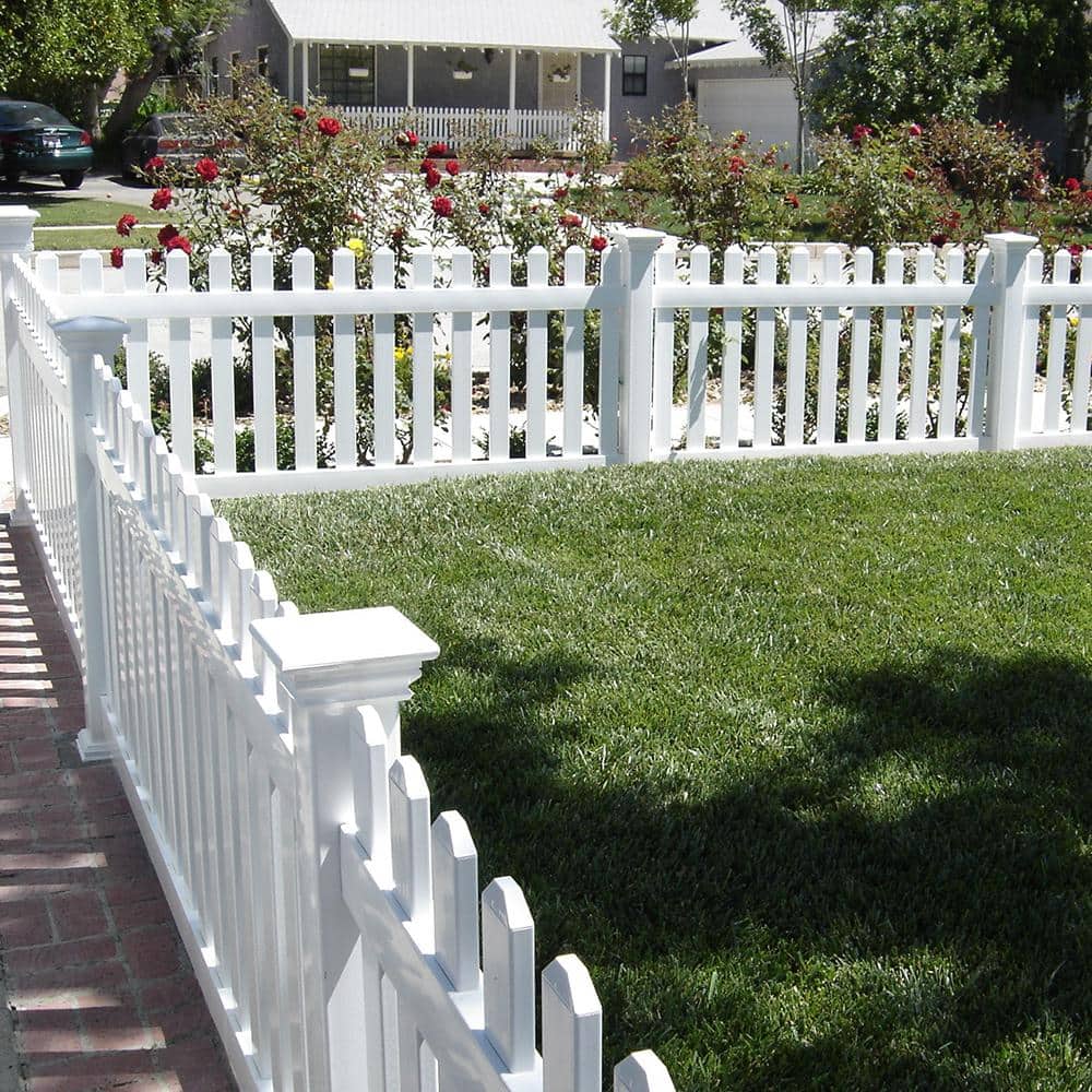 Weatherables Chelsea 5 ft. H x 6 ft. W White Vinyl Picket Fence Panel Kit