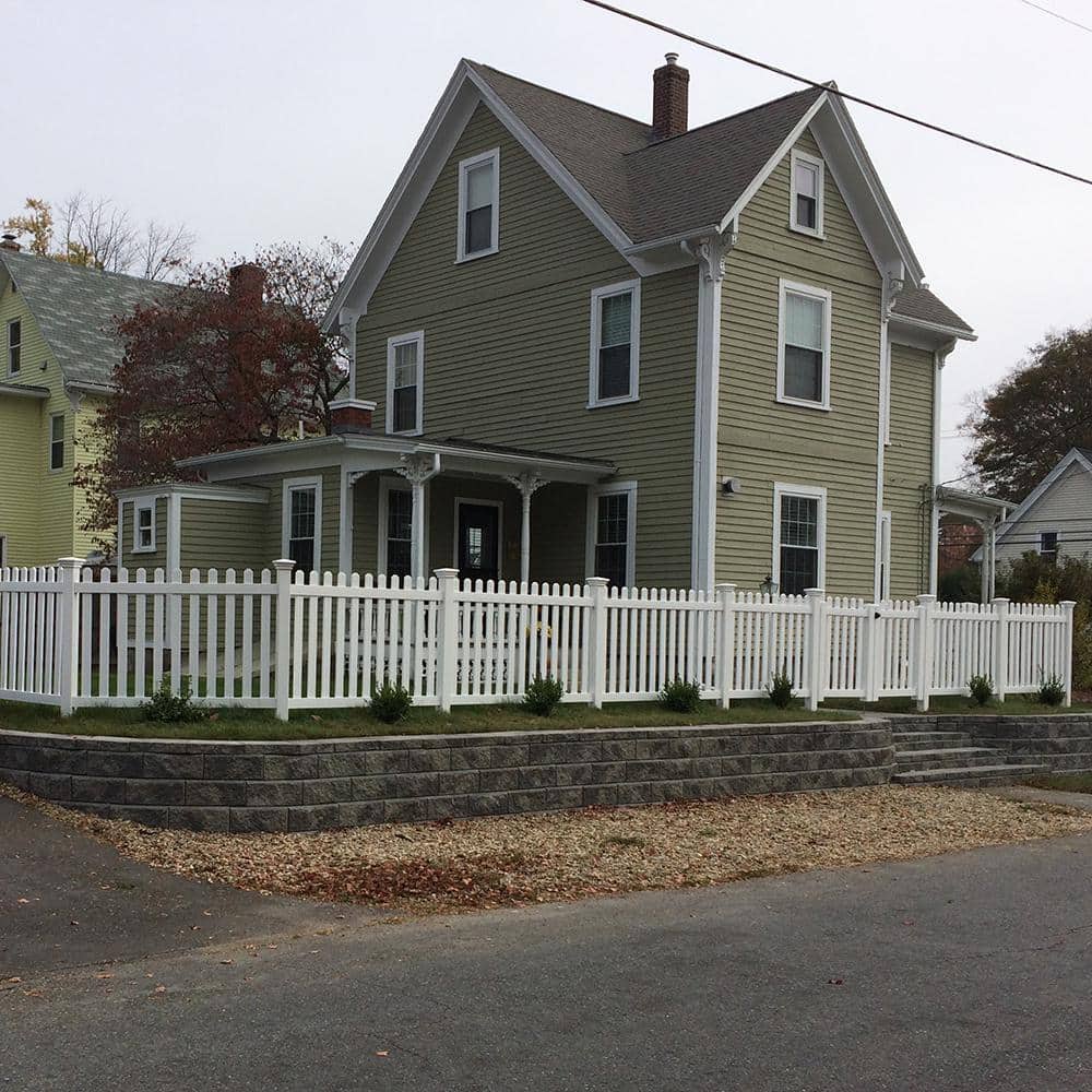 Weatherables Chelsea 5 ft. H x 6 ft. W White Vinyl Picket Fence Panel Kit
