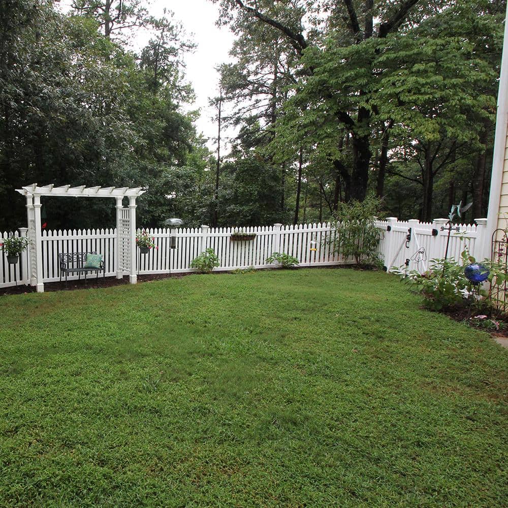 Weatherables Provincetown 5 ft. x 8 ft. White Vinyl Picket Fence Panel Kit