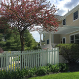 Weatherables Provincetown 5 ft. x 8 ft. White Vinyl Picket Fence Panel Kit