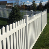 Weatherables Provincetown 5 ft. x 8 ft. White Vinyl Picket Fence Panel Kit