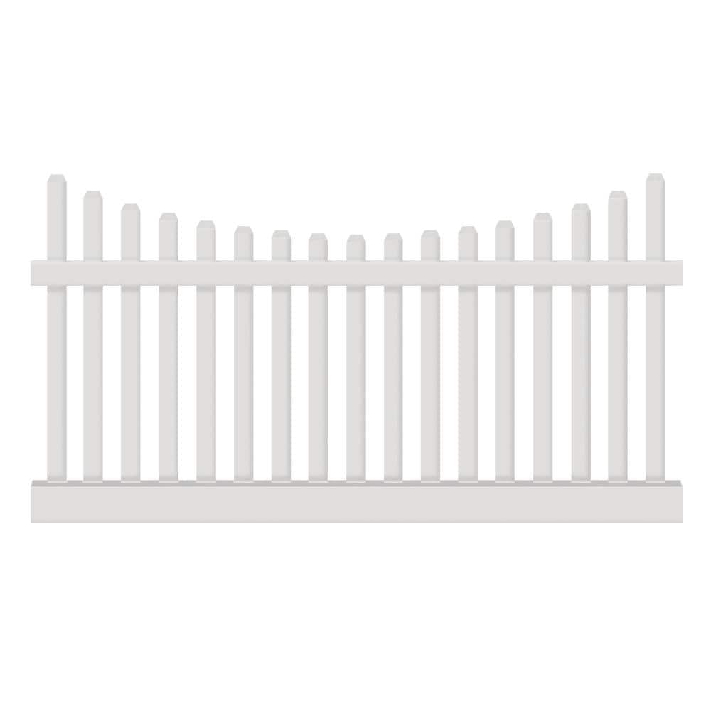Weatherables Hampshire 4 ft. H x 6 ft. W White Vinyl Picket Fence Panel Kit