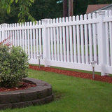 Weatherables Plymouth White Vinyl Picket Fence Project Pack - 4 ft. H x 124 ft. L