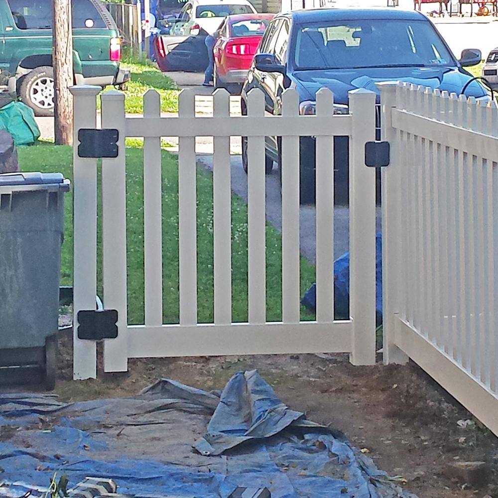 Weatherables Plymouth White Vinyl Picket Fence Project Pack - 4 ft. H x 124 ft. L