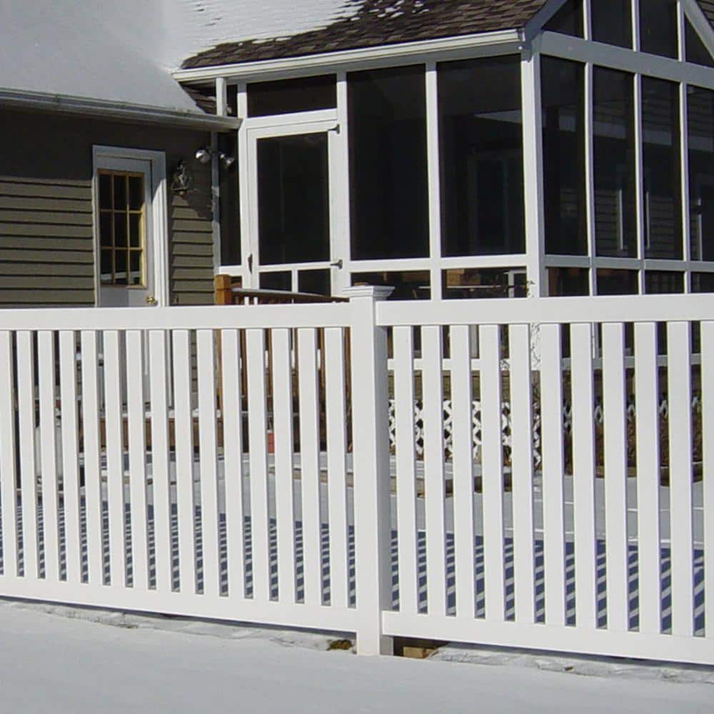Weatherables Crestview 4 ft. H x 8 ft. W White Vinyl Pool Fence Panel