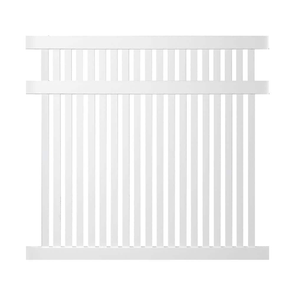 Weatherables Crestview 5 ft. x 6 ft. White Vinyl Pool Fence Panel