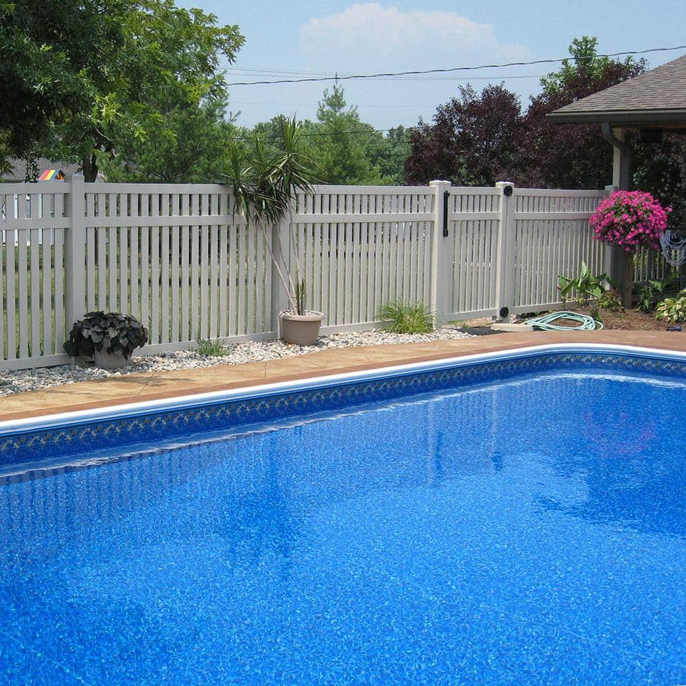 Weatherables Crestview 5 ft. x 6 ft. White Vinyl Pool Fence Panel
