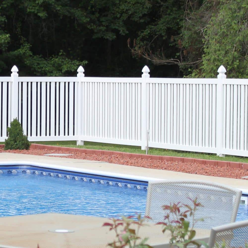Weatherables Sarasota 4 ft. H x 6 ft. W White Vinyl Pool Fence Panel
