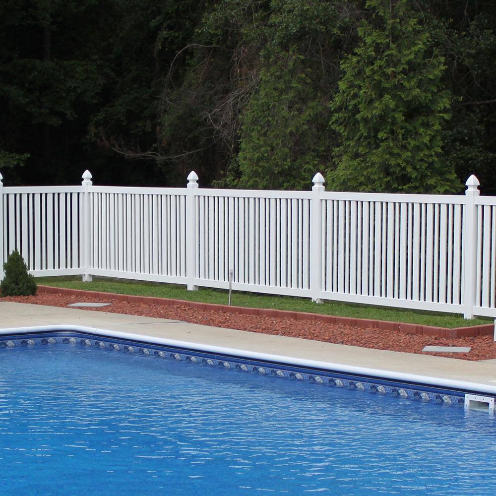 Weatherables Sarasota 4x8 White Vinyl Pool Fence Panel