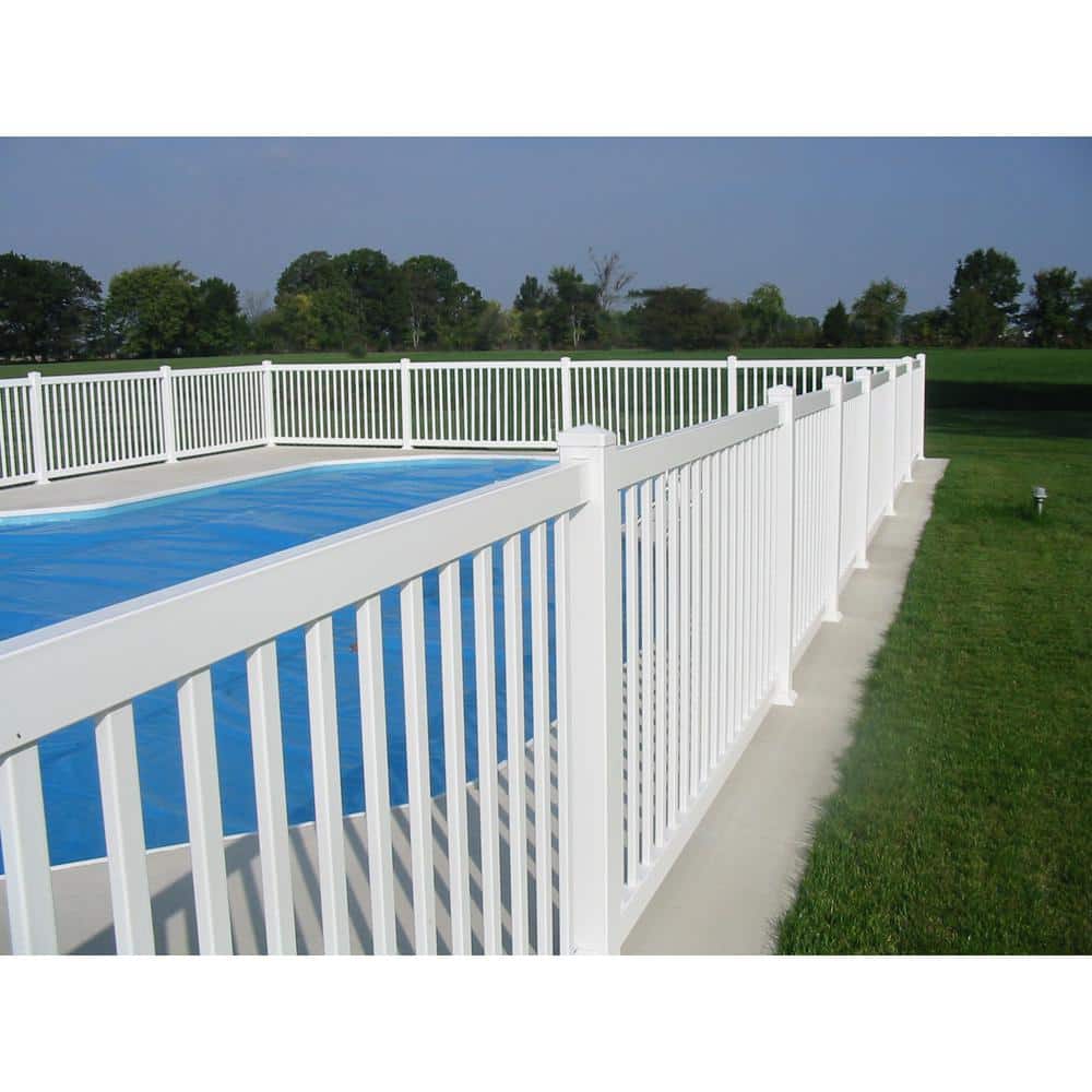 Weatherables 48 in. H x 124 ft. L Neptune White Vinyl Complete Vinyl Pool Fence Project Pack
