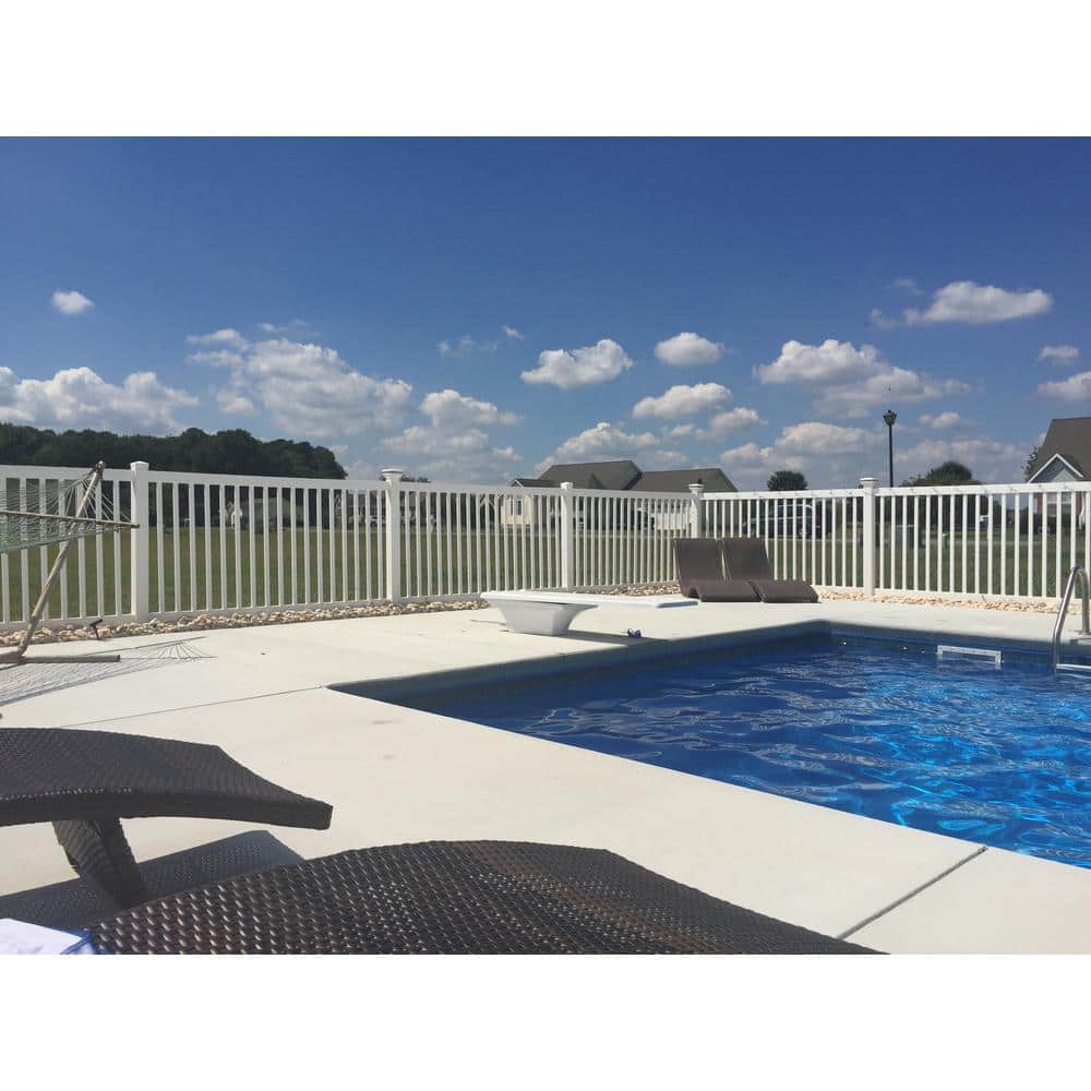 Weatherables 48 in. H x 124 ft. L Neptune White Vinyl Complete Vinyl Pool Fence Project Pack