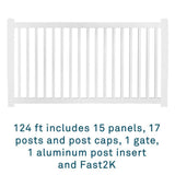 Weatherables 48 in. H x 124 ft. L Neptune White Vinyl Complete Vinyl Pool Fence Project Pack