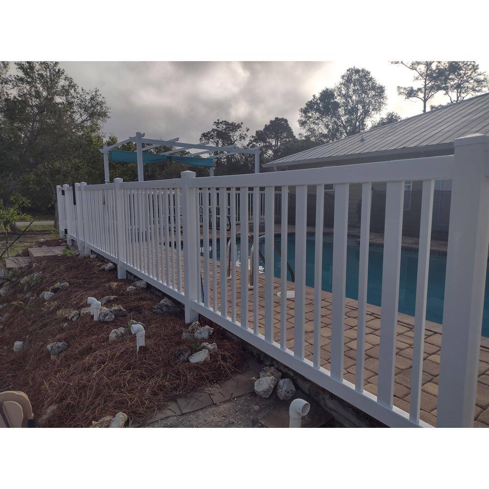 Weatherables 48 in. H x 124 ft. L Atlantis White Vinyl Complete Vinyl Pool Fence Project Pack