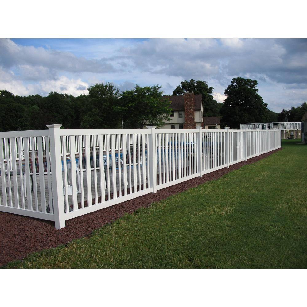 Weatherables 48 in. H x 124 ft. L Atlantis White Vinyl Complete Vinyl Pool Fence Project Pack