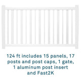 Weatherables 48 in. H x 124 ft. L Atlantis White Vinyl Complete Vinyl Pool Fence Project Pack