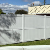 Weatherables Augusta 8 ft. x 8 ft. White Vinyl Privacy Fence Panel Kit