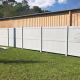 Weatherables Augusta 8 ft. x 8 ft. White Vinyl Privacy Fence Panel Kit