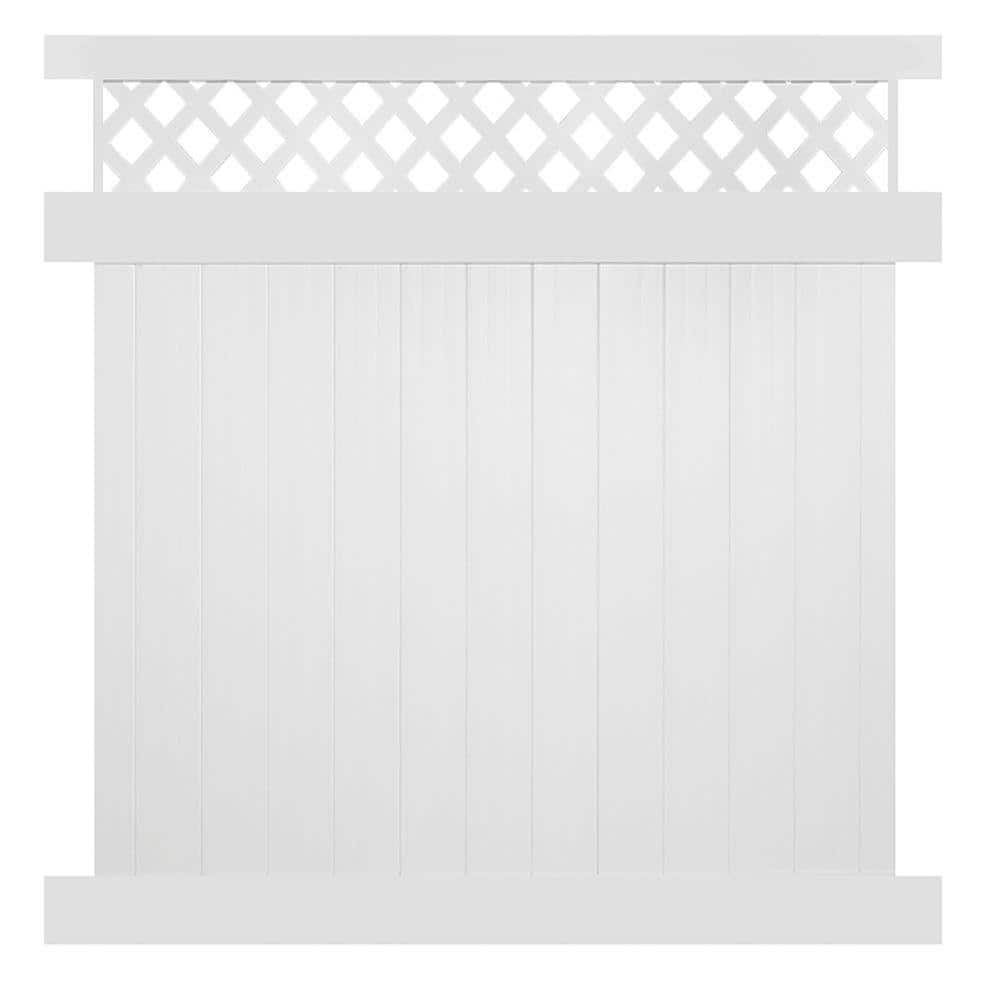 Weatherables Ashton 5 ft. H x 8 ft. W White Vinyl Privacy Fence Panel Kit