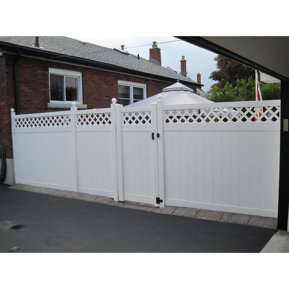 Weatherables Ashton 7 ft. H x 8 ft. W White Vinyl Privacy Fence Panel Kit