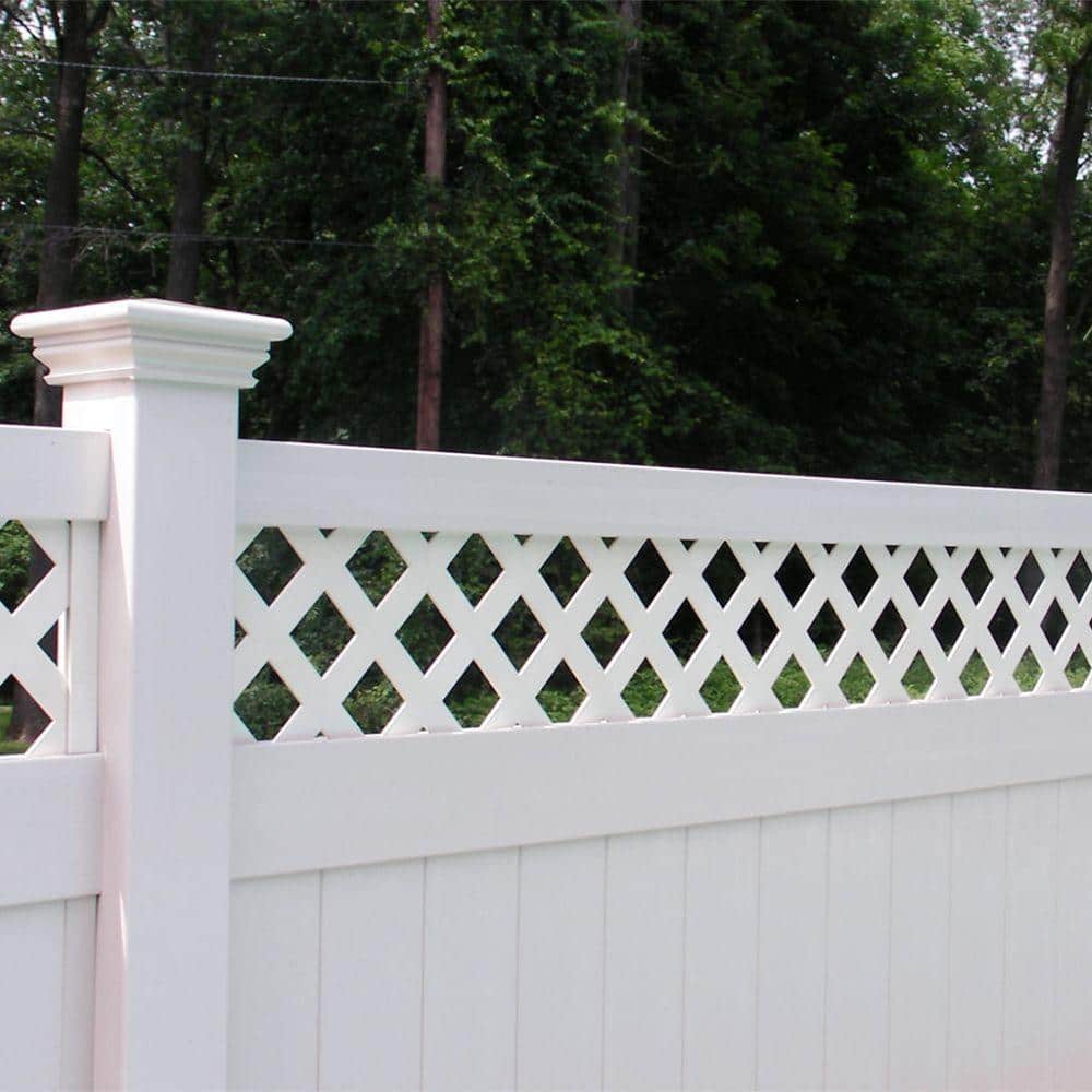 Weatherables Ashton 7 ft. H x 8 ft. W White Vinyl Privacy Fence Panel Kit
