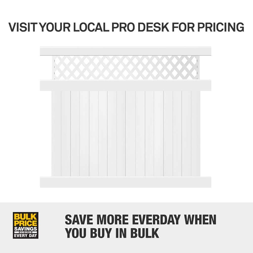 Weatherables Glenshire 6 ft. H x 6 ft. W White Vinyl Lattice Top Fence Panel Kit