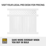 Weatherables Glenshire 6 ft. H x 6 ft. W White Vinyl Lattice Top Fence Panel Kit