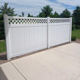 Weatherables Glenshire 6 ft. H x 6 ft. W White Vinyl Lattice Top Fence Panel Kit