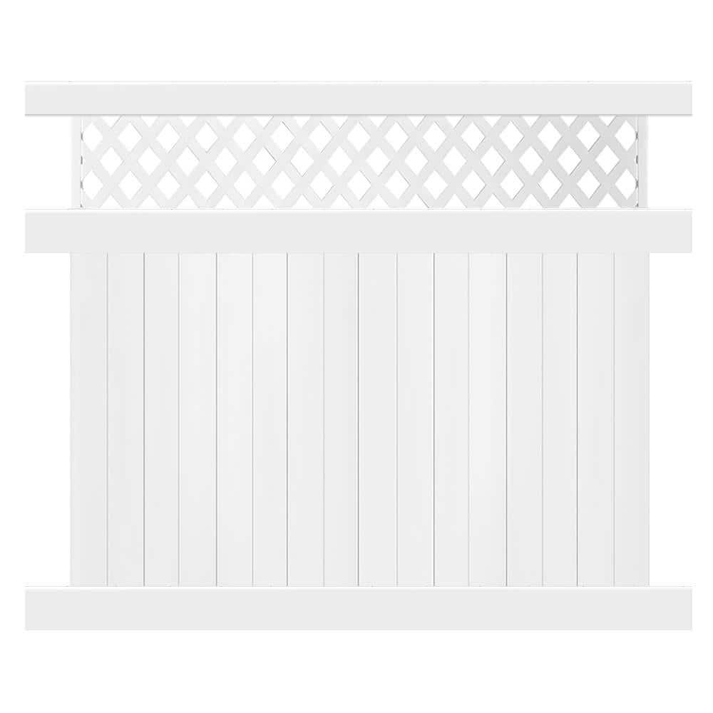 Weatherables Glenshire 6 ft. H x 6 ft. W White Vinyl Lattice Top Fence Panel Kit